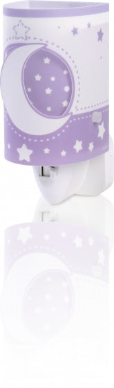 nachtlamp Moonlight glow in the dark 13 cm paars