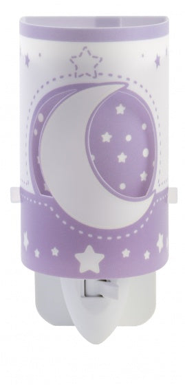 nachtlamp Moonlight glow in the dark 13 cm paars