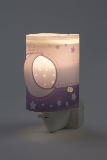 nachtlamp Moonlight glow in the dark 13 cm paars