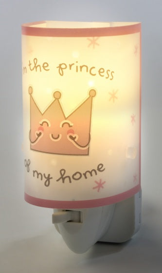 nachtlamp Princess glow in the dark 13 cm roze