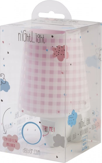 nachtlamp Vichy 14 cm roze