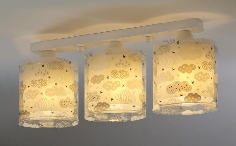 plafondlamp 3-lamps CLouds 51 cm grijs