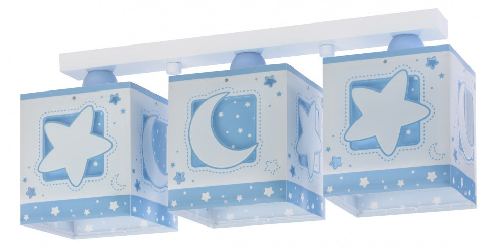 plafondlampen Moonlight 3 stuks 20 cm blauw