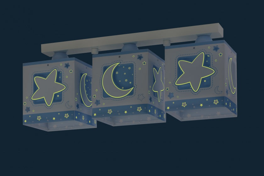 plafondlampen Moonlight 3 stuks 20 cm blauw