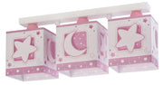plafondlampen Moonlight 3 stuks 20 cm roze
