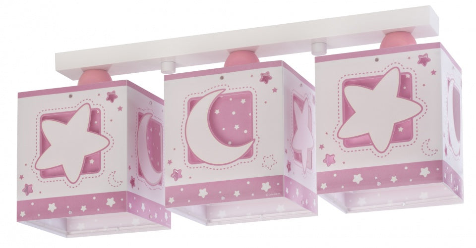 plafondlampen Moonlight 3 stuks 20 cm roze