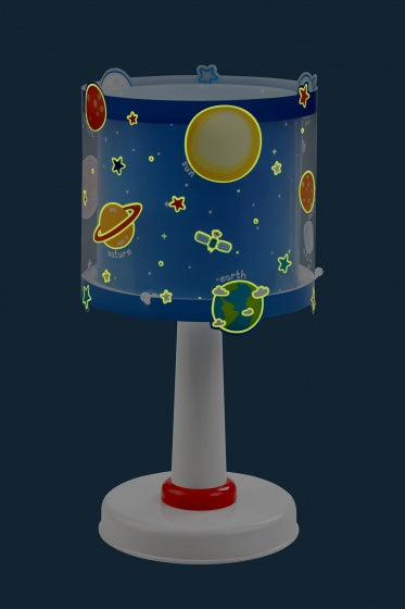 tafellamp Planets glow in the dark 30 cm E14 40W blauw