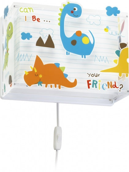 wandlamp Dinos glow in the dark 31 cm E27 60W wit