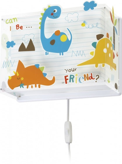 wandlamp Dinos glow in the dark 31 cm E27 60W wit
