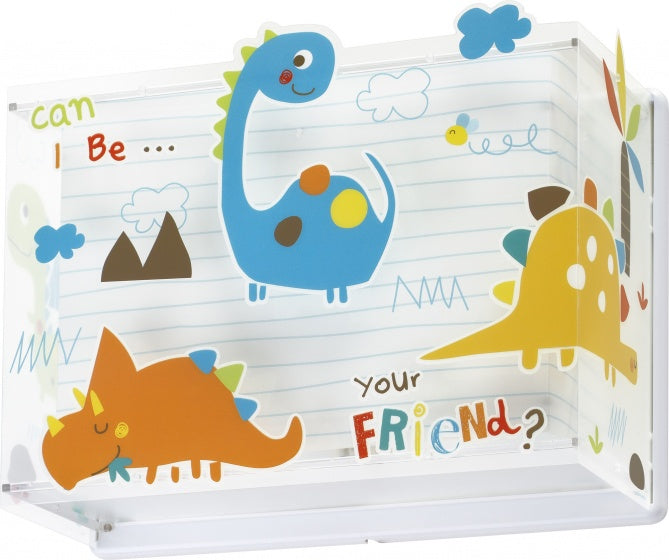 wandlamp Dinos glow in the dark 31 cm E27 60W wit