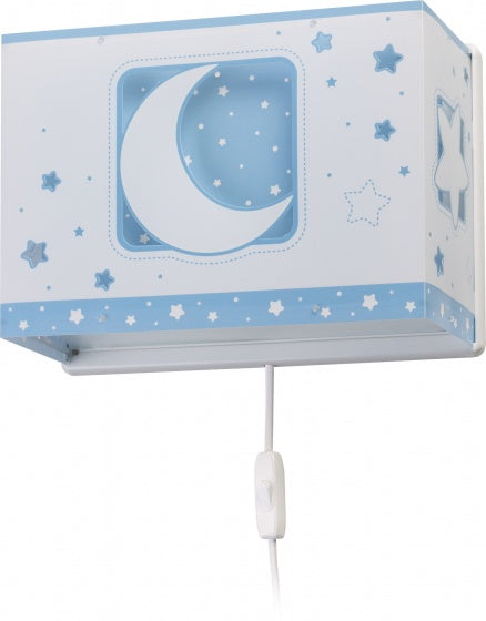 wandlamp maan junior 31 cm E27 60W blauw