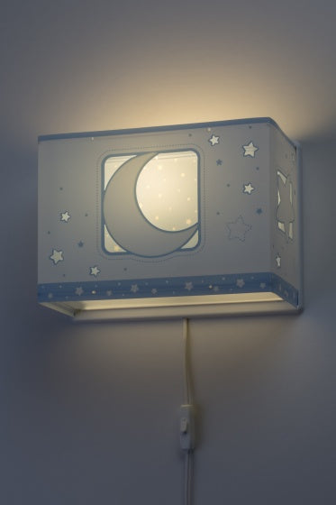 wandlamp maan junior 31 cm E27 60W blauw