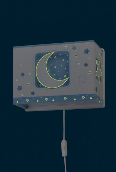 wandlamp maan junior 31 cm E27 60W blauw