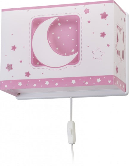 wandlamp maan junior 31 cm E27 60W roze