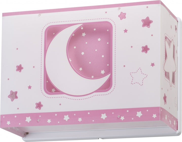 wandlamp maan junior 31 cm E27 60W roze