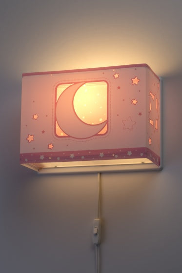 wandlamp maan junior 31 cm E27 60W roze