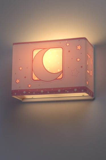 wandlamp maan junior 31 cm E27 60W roze