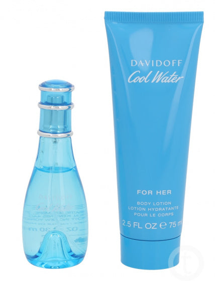 geurset Cool Water met bodylotion dames 105 ml blauw