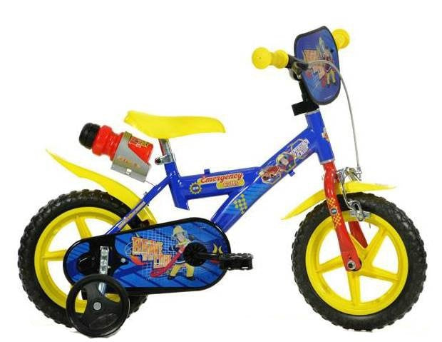 123GL-SIP Brandweerman Sam 12 Inch 21 cm Jongens Knijprem Blauw