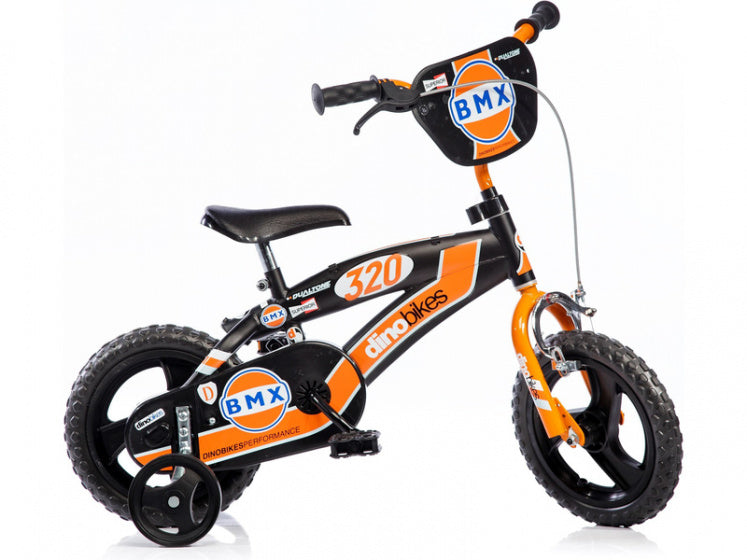 BMX 12 Inch 18 cm Jongens Doortrapper Zwart/Oranje