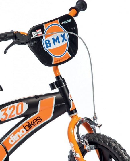 BMX 12 Inch 18 cm Jongens Doortrapper Zwart/Oranje