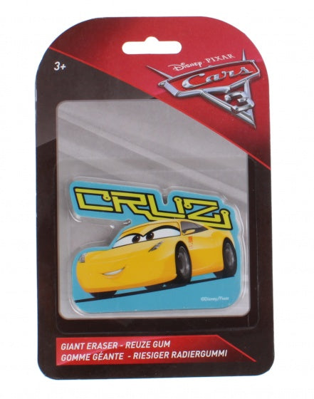Cars 3 reuzegum Cruz 10 cm blauw/geel