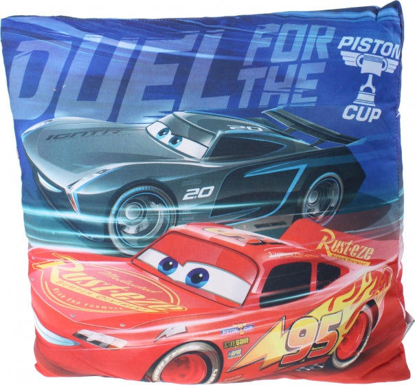 Cars kussen 35 x 35 cm rood/blauw
