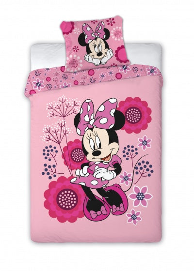 dekbedovertrek Minnie Mouse 140 x 200 cm roze