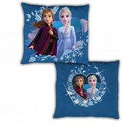 Frozen II kussen 35 x 35 cm Elsa en Anna blauw