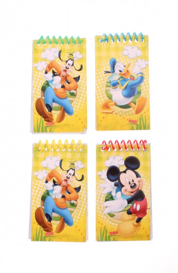 notitieboekje 10 cm Mickey Mouse 4 stuks