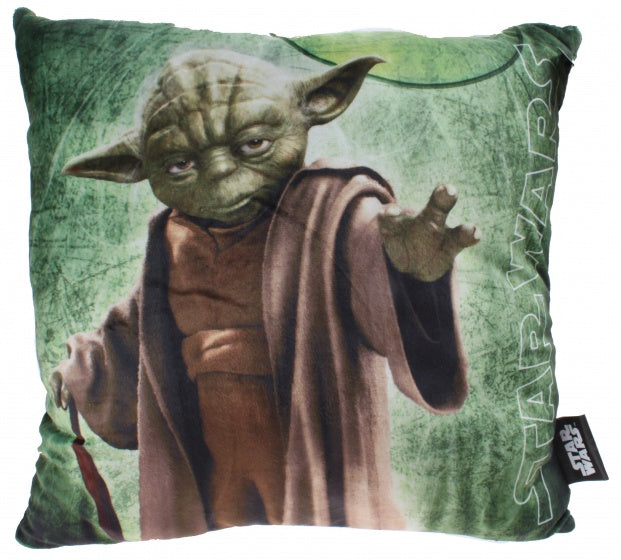 Star Wars Yoda Kussen jongens groen 34 x 34 x 11 cm