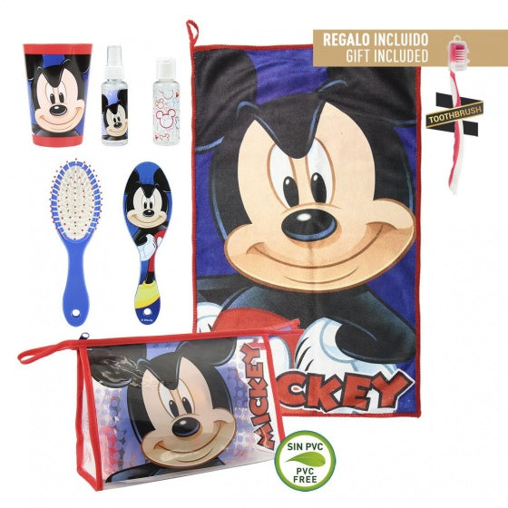toilettas gevuld Mickey Mouse 6-delig junior blauw/rood