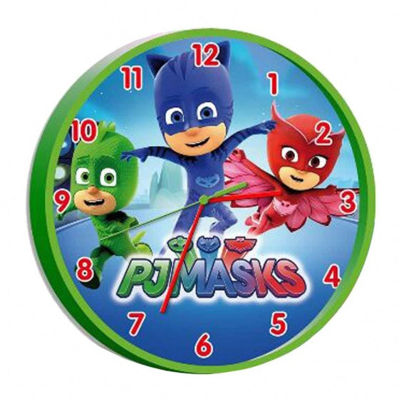 wandklok PJ Masks 25 cm groen