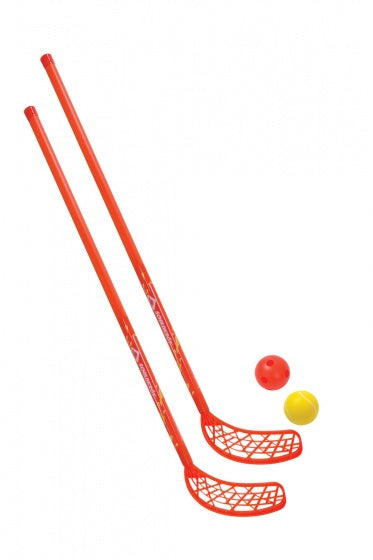 hockeyset 4-delig 110 cm rood