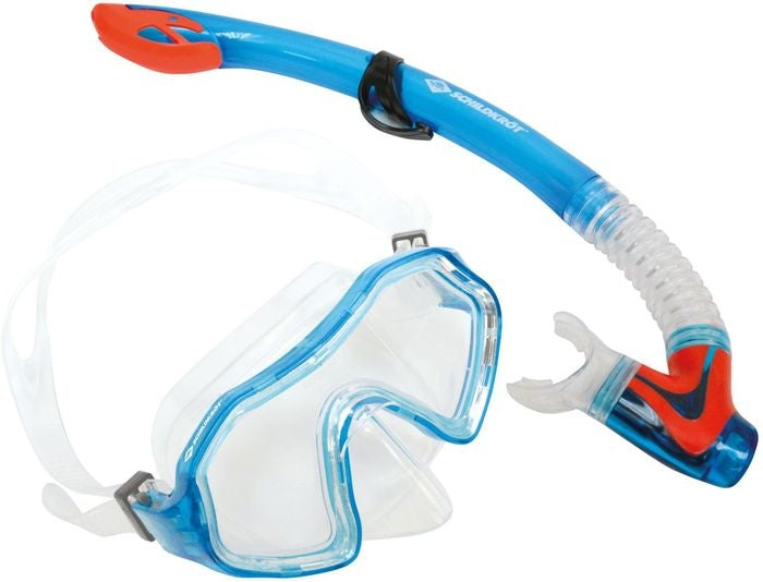 snorkelset Barbados junior blauw 2-delig