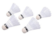 Badminton shuttles 5 stuks wit