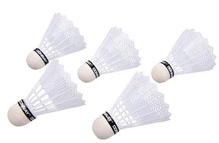 Badminton shuttles 5 stuks wit