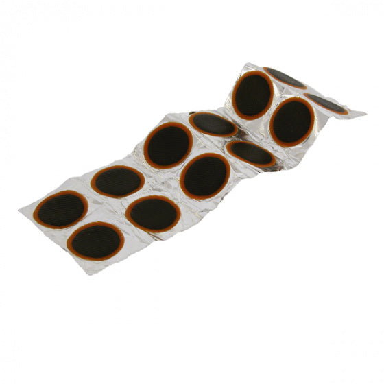 binnenbandpleister 25 mm rubber zwart 12 stuks