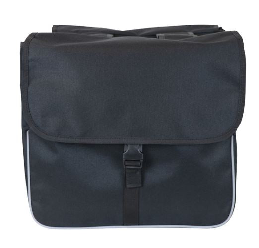 dubbele fietstas Basic Shopper 26 liter nylon zwart