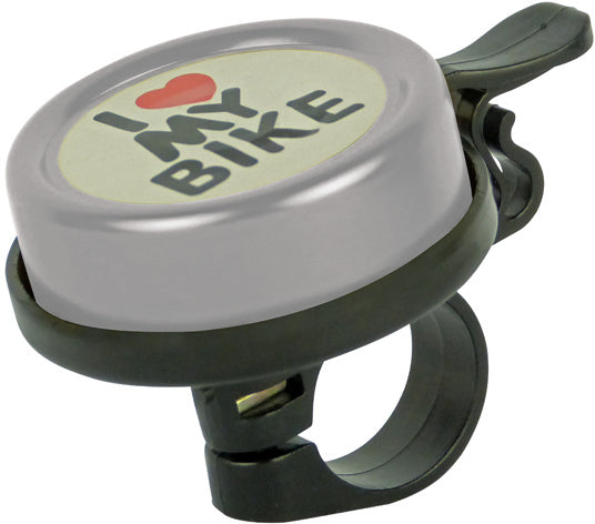 fietsbel I Love My Bike jongens staal zilver/zwart