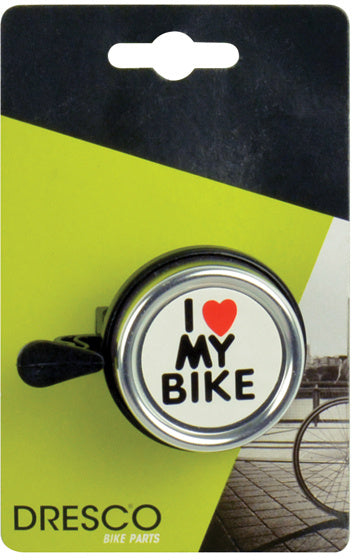 fietsbel I Love My Bike jongens staal zilver/zwart