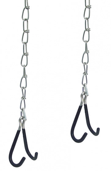 fietshaken met ketting 50 cm staal zwart/zilver 2 stuks