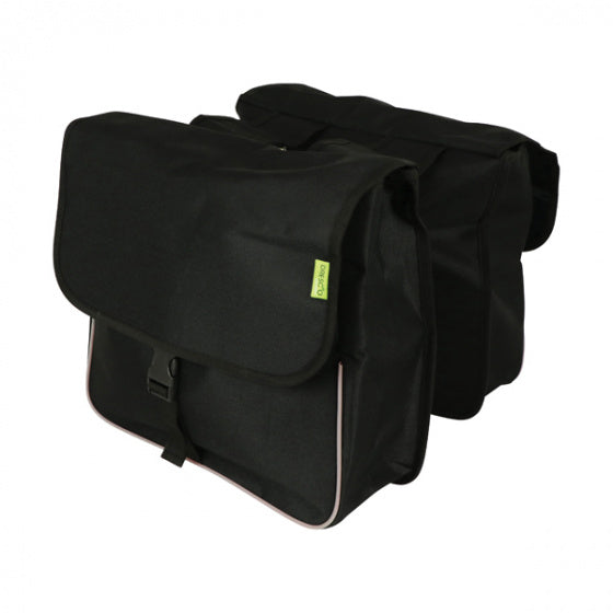 dubbele fietstas Basic Shopper 32 liter nylon zwart