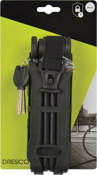 vouwslot 85 cm RVS zwart 3-delig
