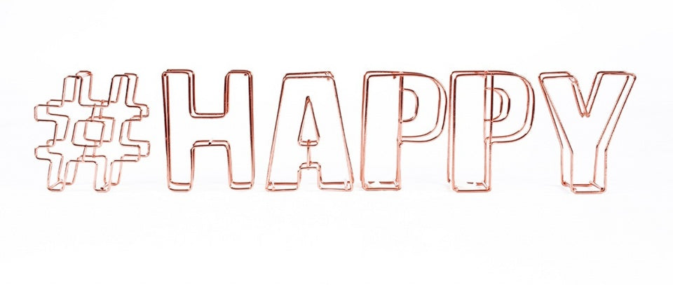decoratie draadletters 3D #happy