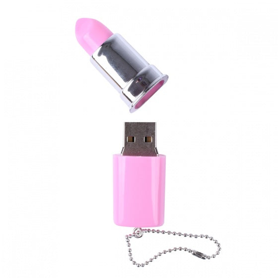 USB-stick en sleutelhanger lippenstift roze 8 GB 6