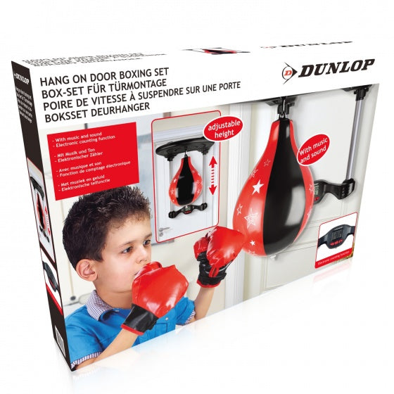 boksbal deurhanger junior zwart/rood 3-delig