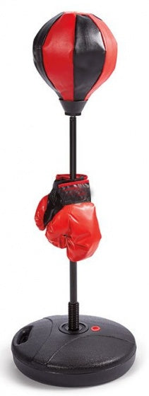 boksbal op standaard 80-110 cm junior zwart/rood 3-delig