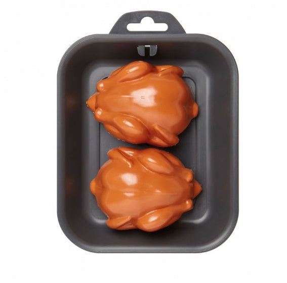 dienblad met twee kippen