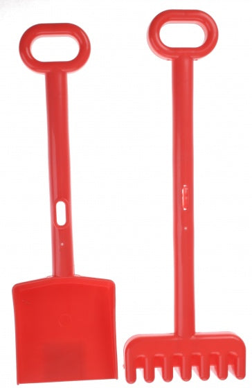 schep en hark 30 cm rood